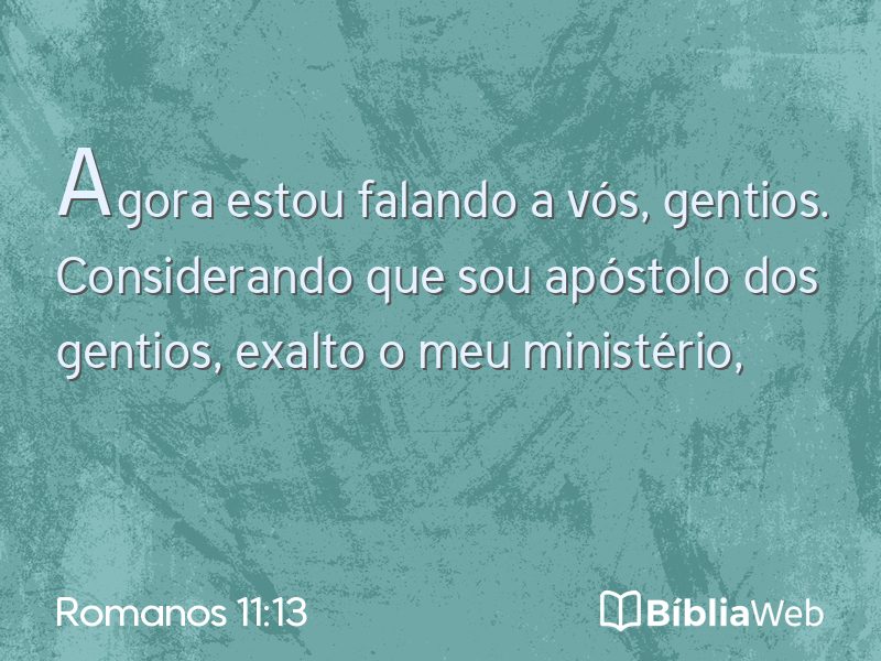 Romanos 11:13 em imagem para compartilhar
