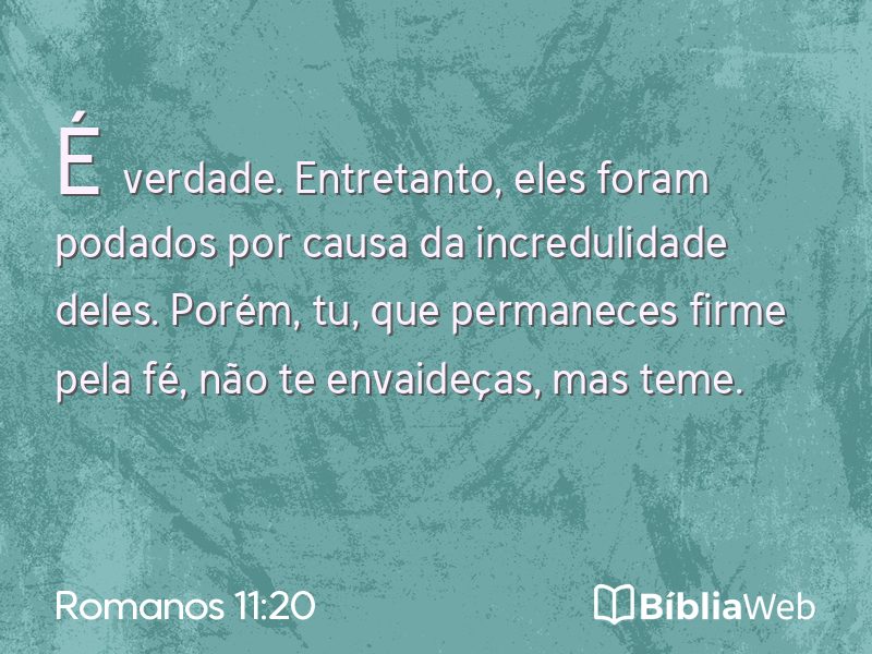 Romanos 11:20 em imagem para compartilhar