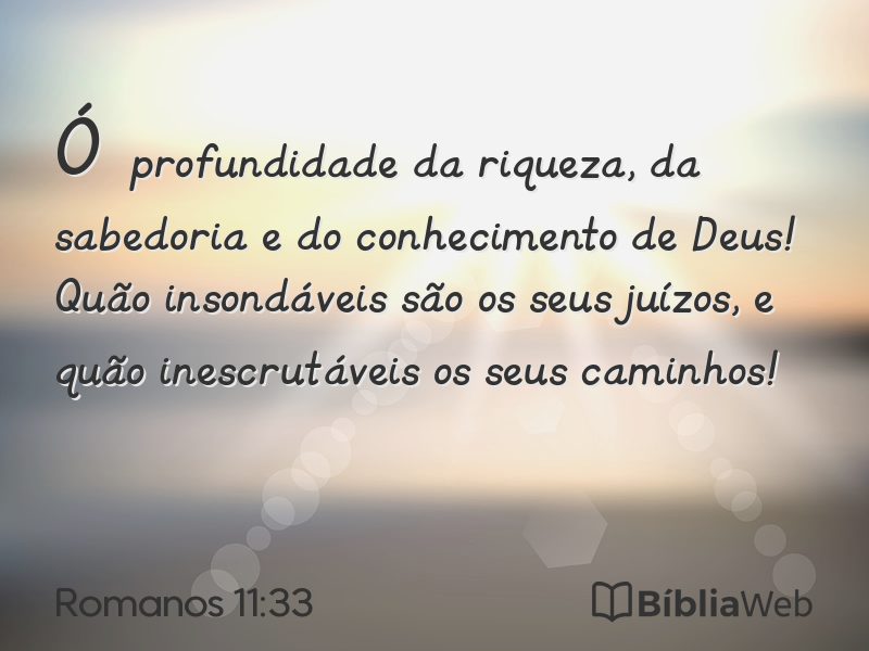 Romanos 11:33 em imagem para compartilhar