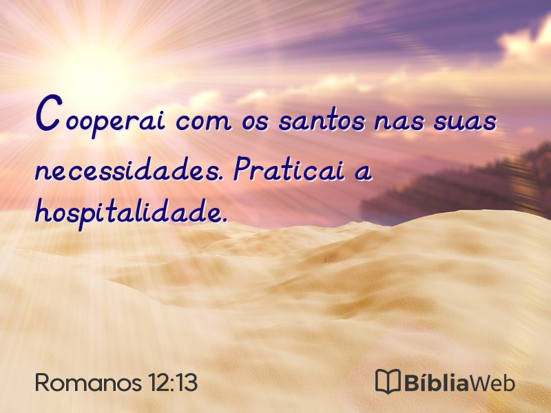 Romanos 12:13 em imagem para compartilhar