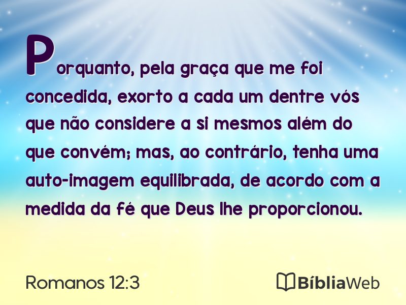 Romanos 12:3 em imagem para compartilhar