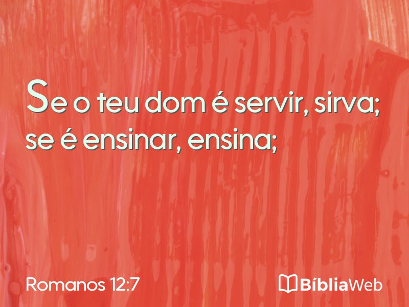 Romanos 12:7 em imagem para compartilhar