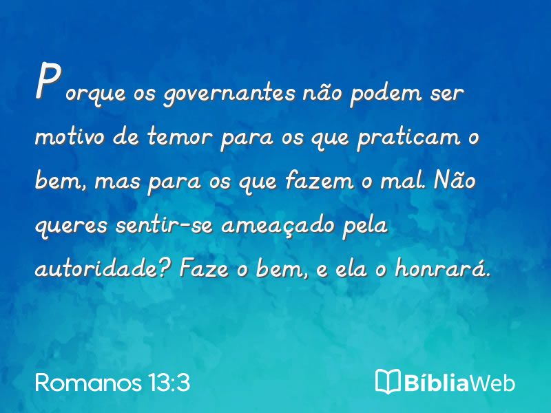 Romanos 13:3 em imagem para compartilhar