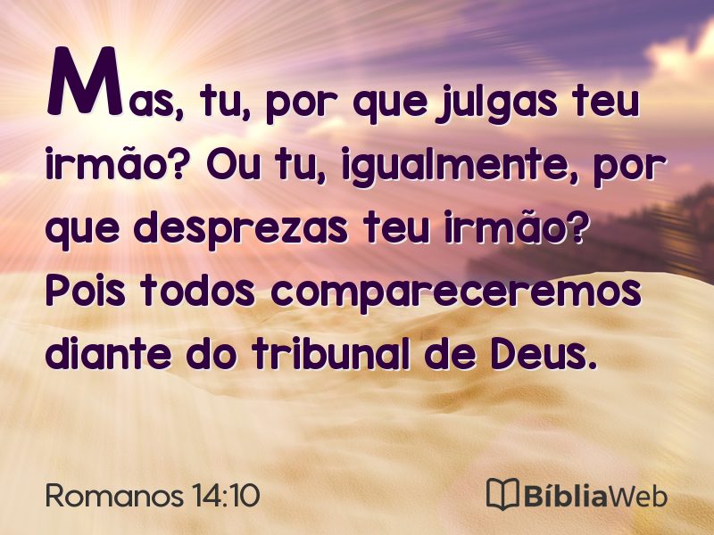 Romanos 14:10 em imagem para compartilhar