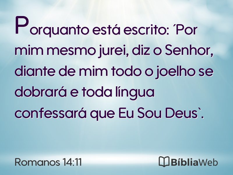 Romanos 14:11 em imagem para compartilhar