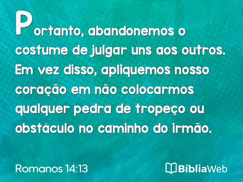 Romanos 14:13 em imagem para compartilhar