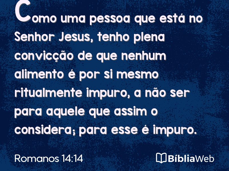 Romanos 14:14 em imagem para compartilhar