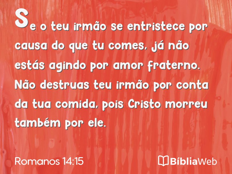 Romanos 14:15 em imagem para compartilhar