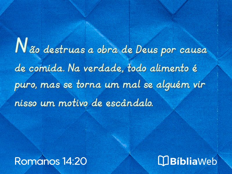 Romanos 14:20 em imagem para compartilhar