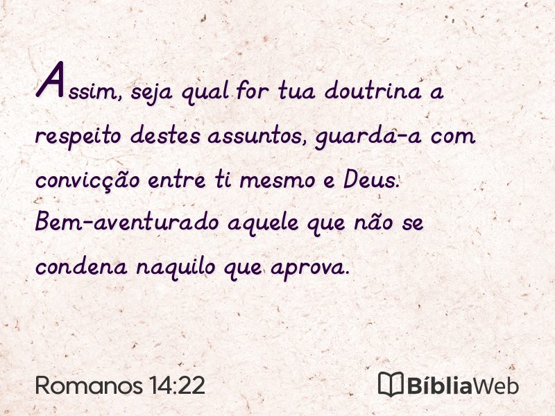 Romanos 14:22 em imagem para compartilhar