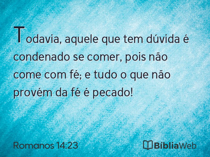Romanos 14:23 em imagem para compartilhar
