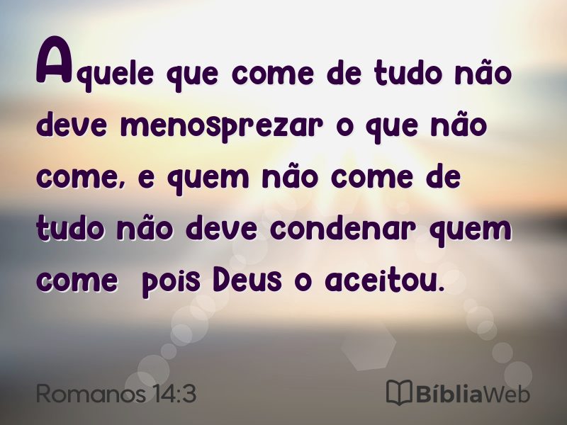 Romanos 14:3 em imagem para compartilhar