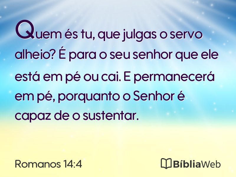 Romanos 14:4 em imagem para compartilhar