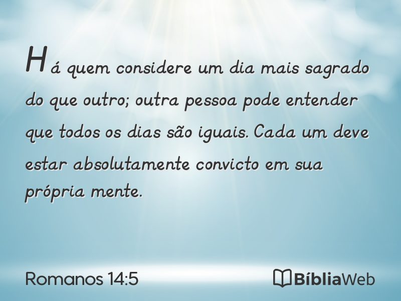 Romanos 14:5 em imagem para compartilhar