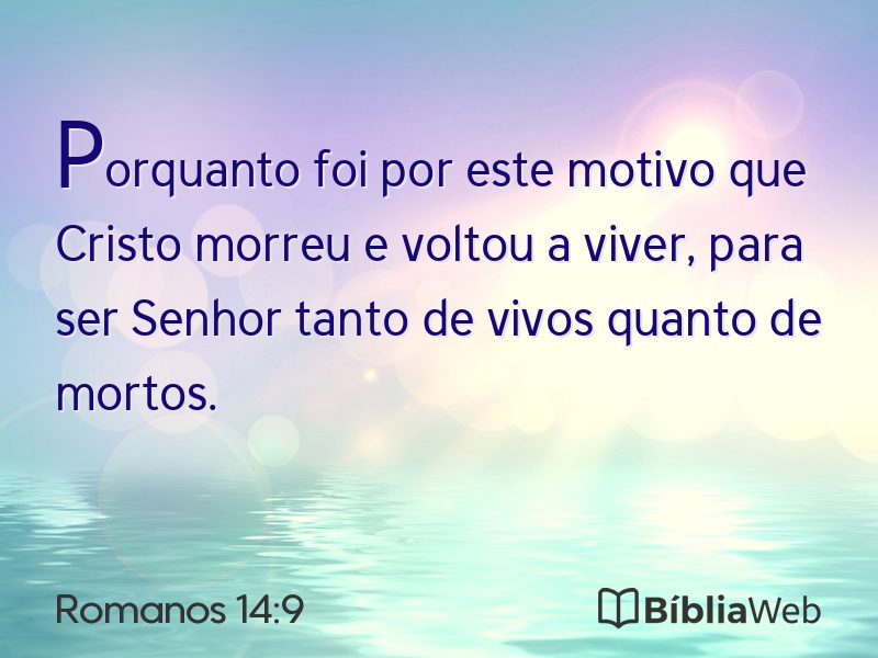 Romanos 14:9 em imagem para compartilhar
