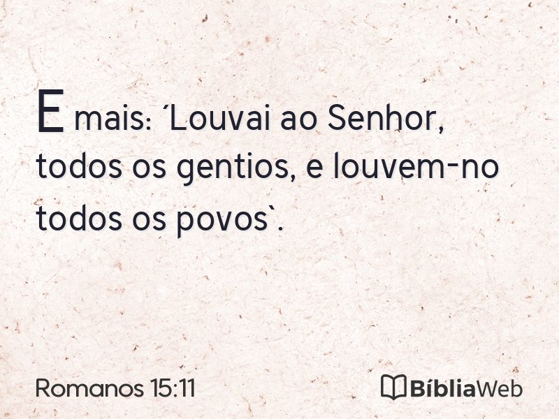 Romanos 15:11 em imagem para compartilhar