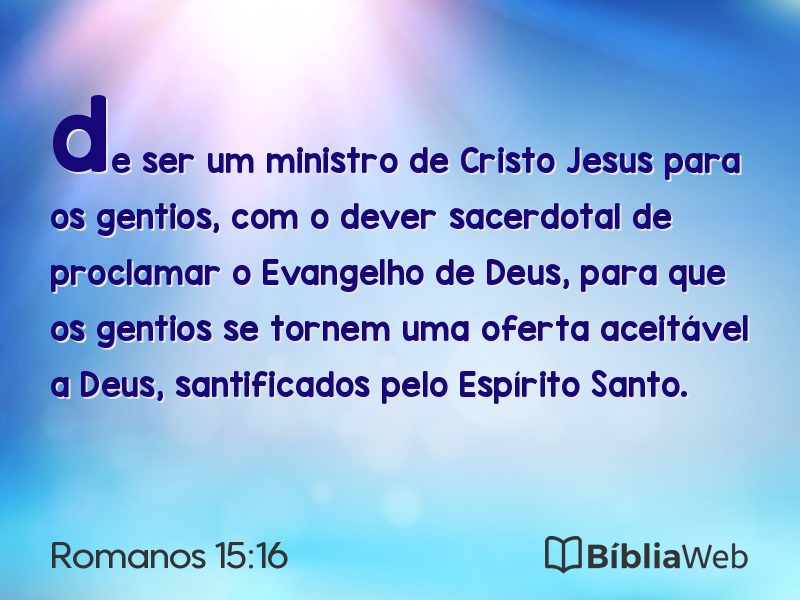 Romanos 15:16 em imagem para compartilhar