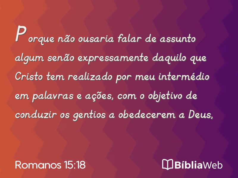 Romanos 15:18 em imagem para compartilhar
