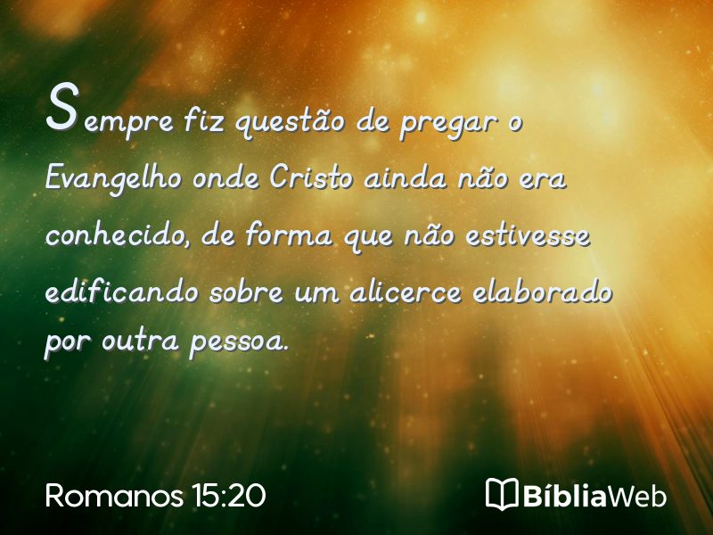 Romanos 15:20 em imagem para compartilhar