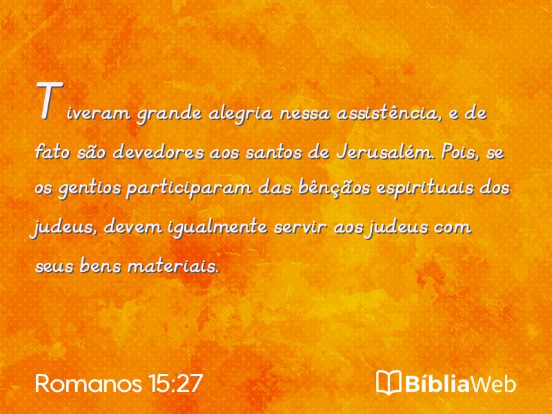 Romanos 15:27 em imagem para compartilhar