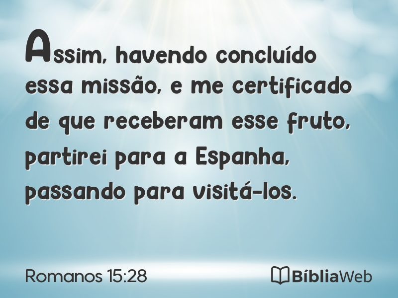 Romanos 15:28 em imagem para compartilhar