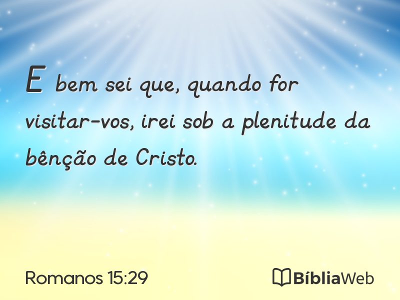 Romanos 15:29 em imagem para compartilhar