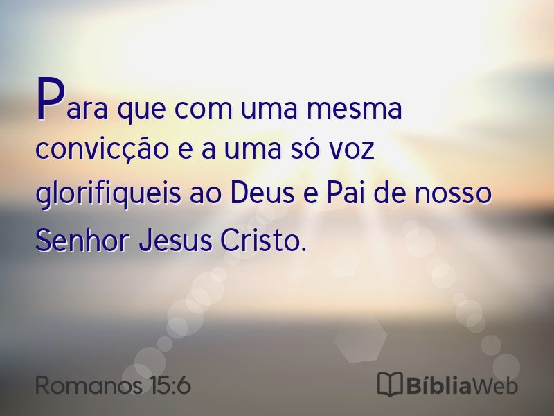 Romanos 15:6 em imagem para compartilhar