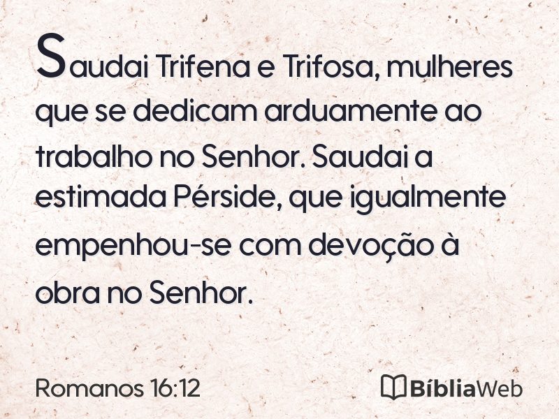 Romanos 16:12 em imagem para compartilhar