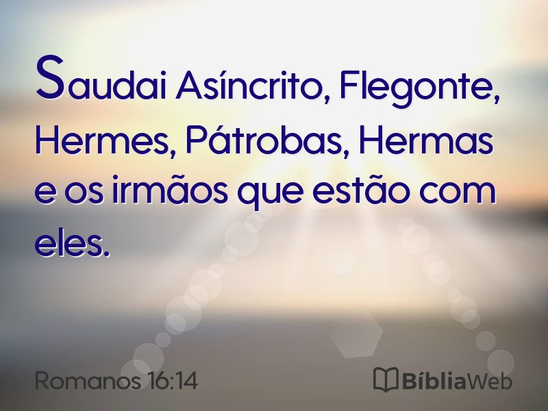 Romanos 16:14 em imagem para compartilhar