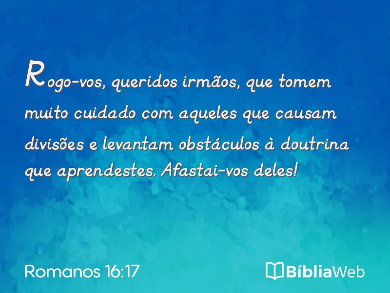 Romanos 16:17 em imagem para compartilhar