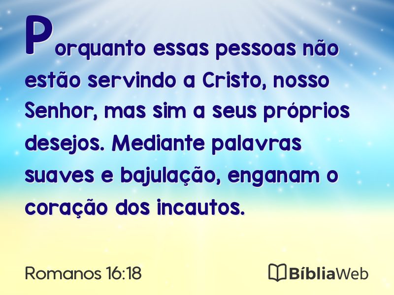 Romanos 16:18 em imagem para compartilhar