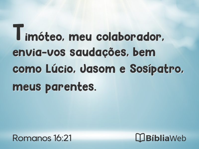 Romanos 16:21 em imagem para compartilhar