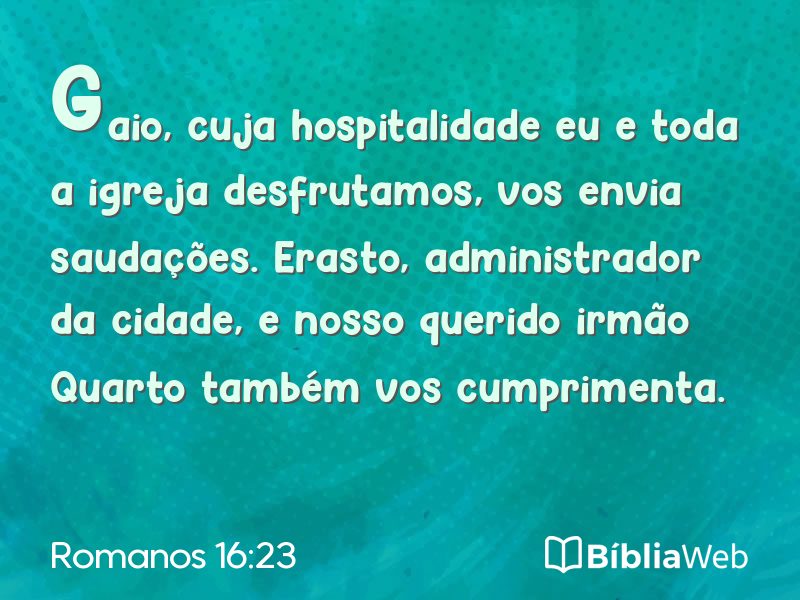 Romanos 16:23 em imagem para compartilhar