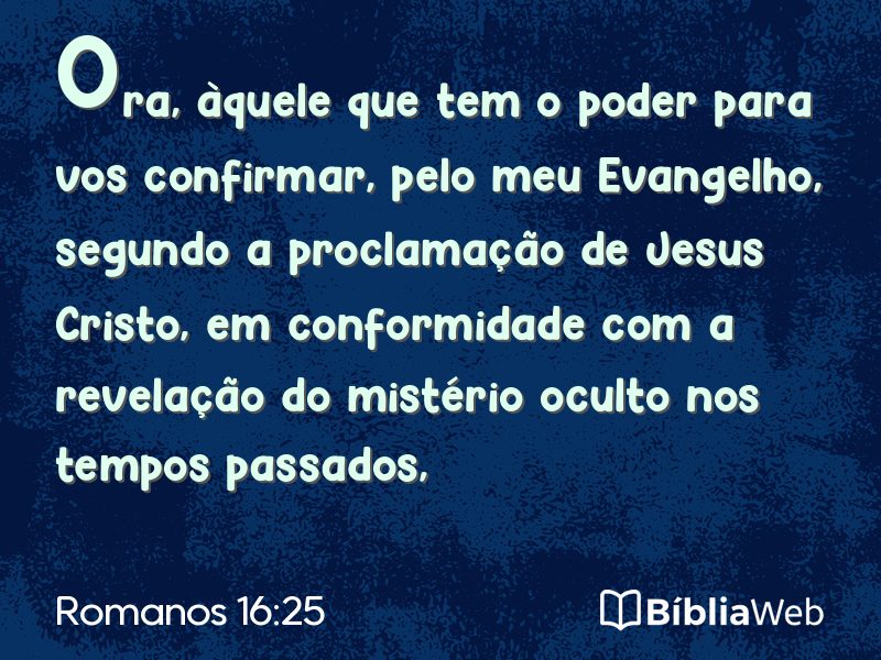 Romanos 16:25 em imagem para compartilhar