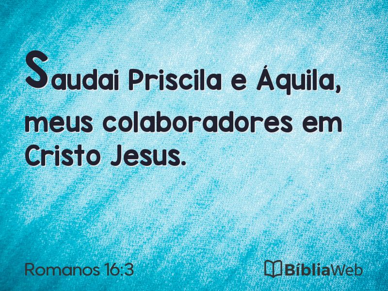 Romanos 16:3 em imagem para compartilhar