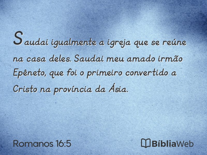 Romanos 16:5 em imagem para compartilhar
