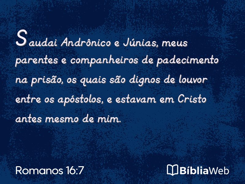 Romanos 16:7 em imagem para compartilhar