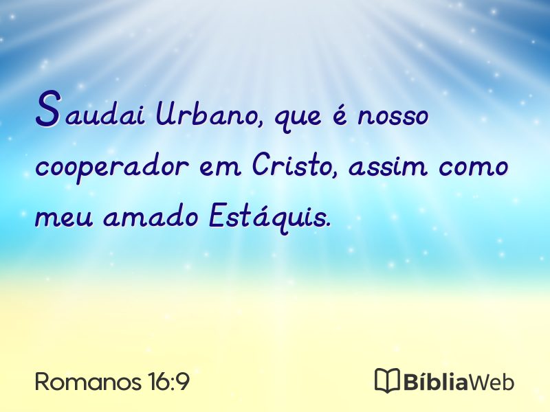 Romanos 16:9 em imagem para compartilhar
