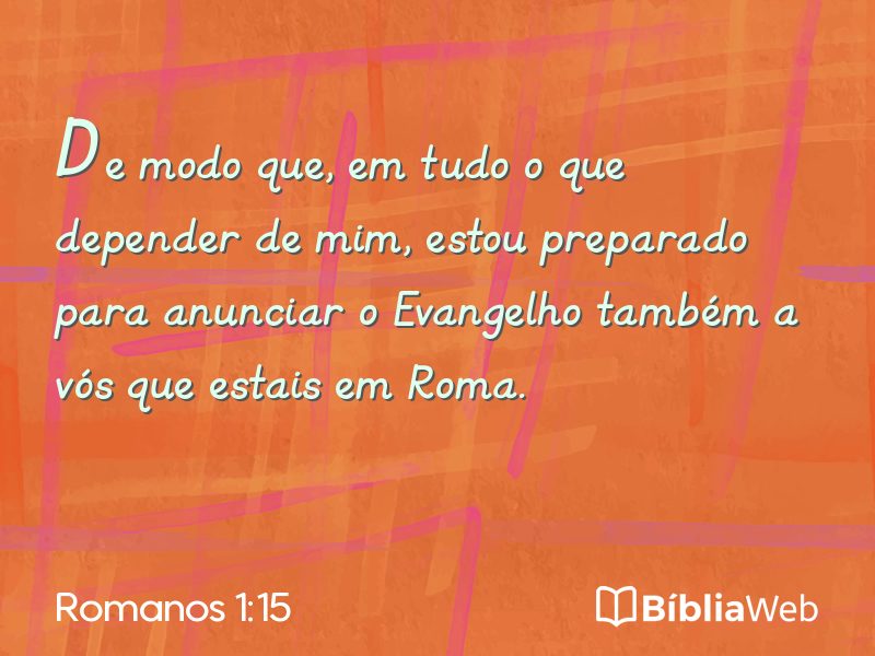 Romanos 1:15 em imagem para compartilhar