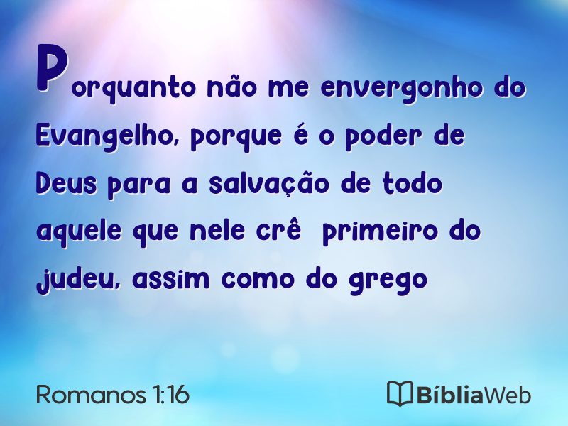 Romanos 1:16 em imagem para compartilhar