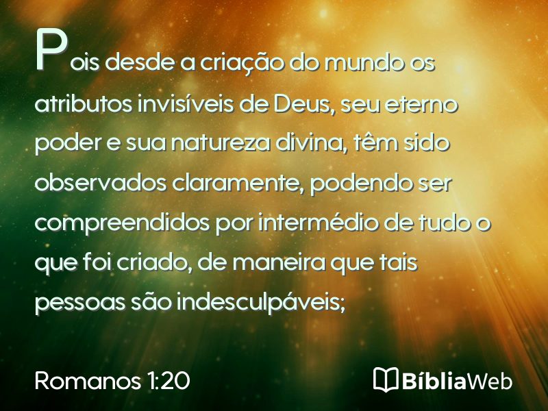 Romanos 1:20 em imagem para compartilhar