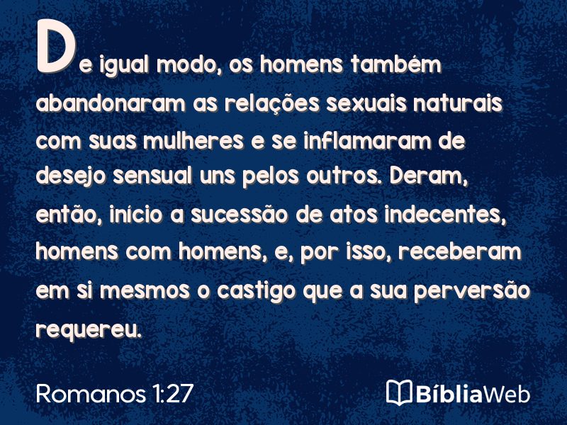 Romanos 1:27 em imagem para compartilhar