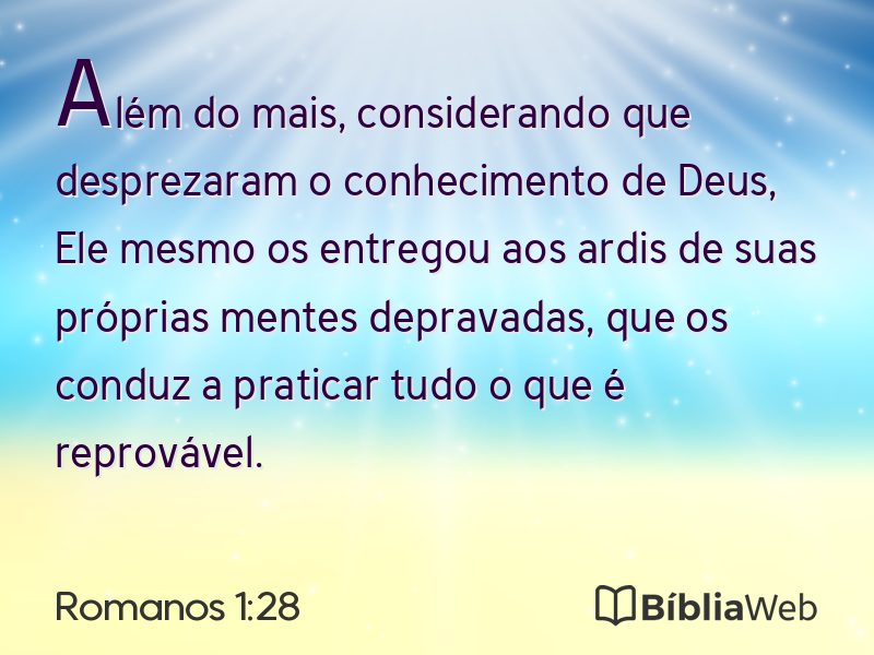 Romanos 1:28 em imagem para compartilhar
