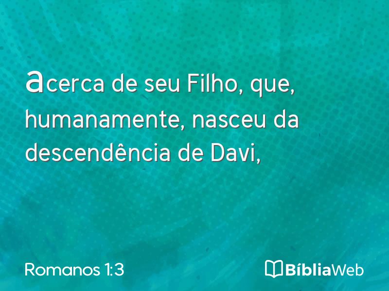 Romanos 1:3 em imagem para compartilhar
