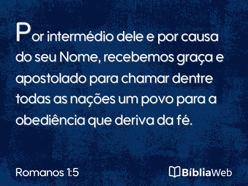 Romanos 1:5 em imagem para compartilhar