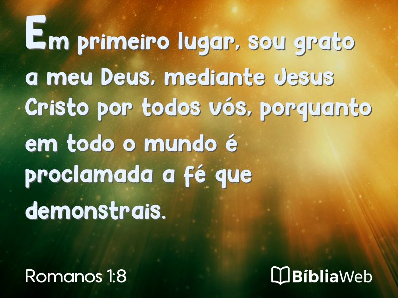 Romanos 1:8 em imagem para compartilhar