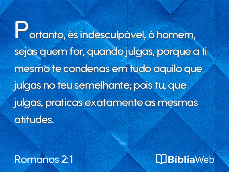 Romanos 2:1 em imagem para compartilhar