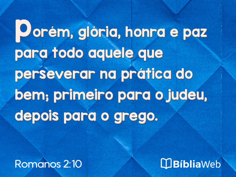 Romanos 2:10 em imagem para compartilhar