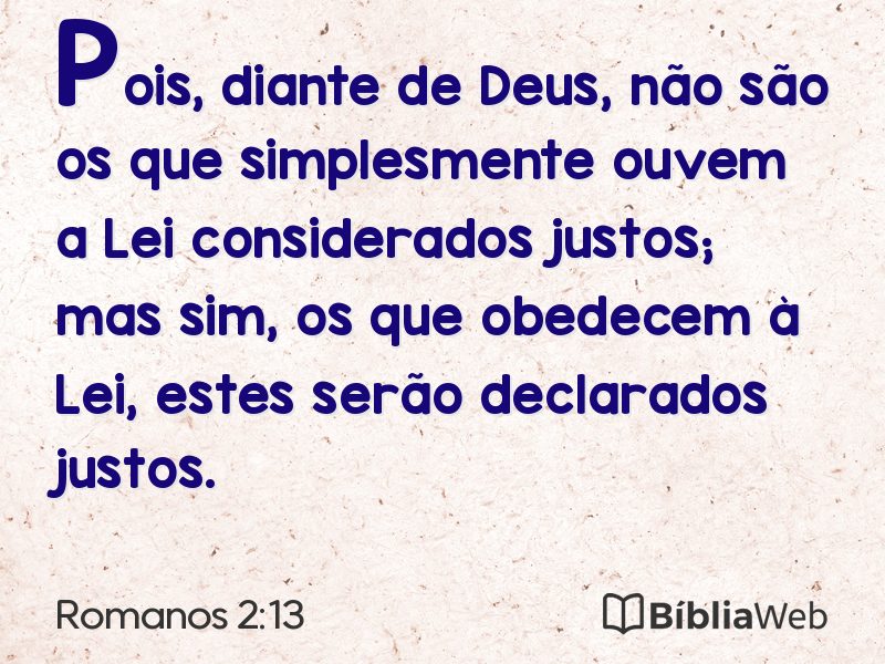 Romanos 2:13 em imagem para compartilhar