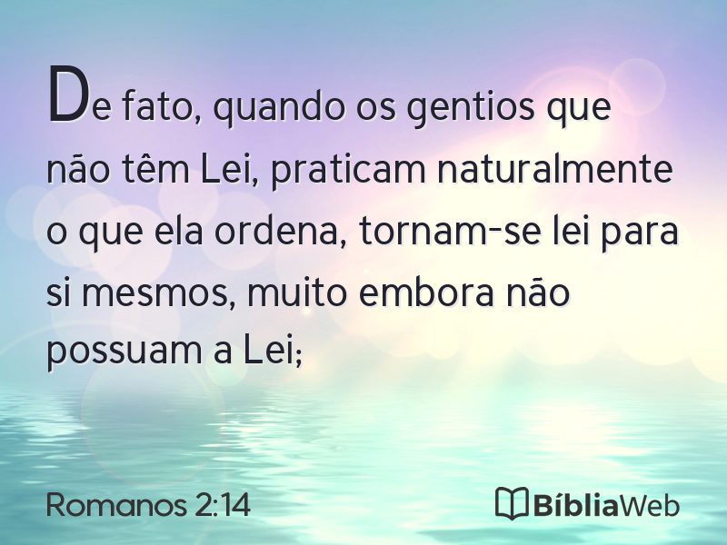 Romanos 2:14 em imagem para compartilhar
